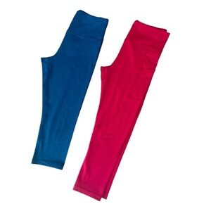 Zyia Active Crop Leggings Lot of 2 Blue & Pink Size 4